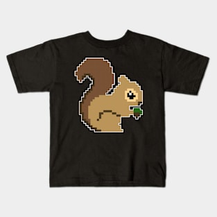 Kawaii Squirrel Pixel Art 8-bit Minimalist Aesthetic Bitmap Kids T-Shirt